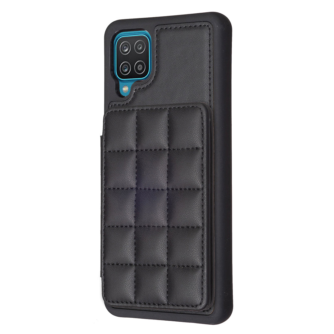 Style-BF24 Leather Coated TPU Case for Samsung Galaxy A12 Kickstand Card Holder Phone Cover Style-BF24 Leather Coated TPU Case for Samsung Galaxy A12 Kickstand Card Holder Phone Cover
